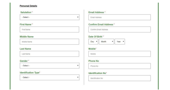 Enter Personal Details